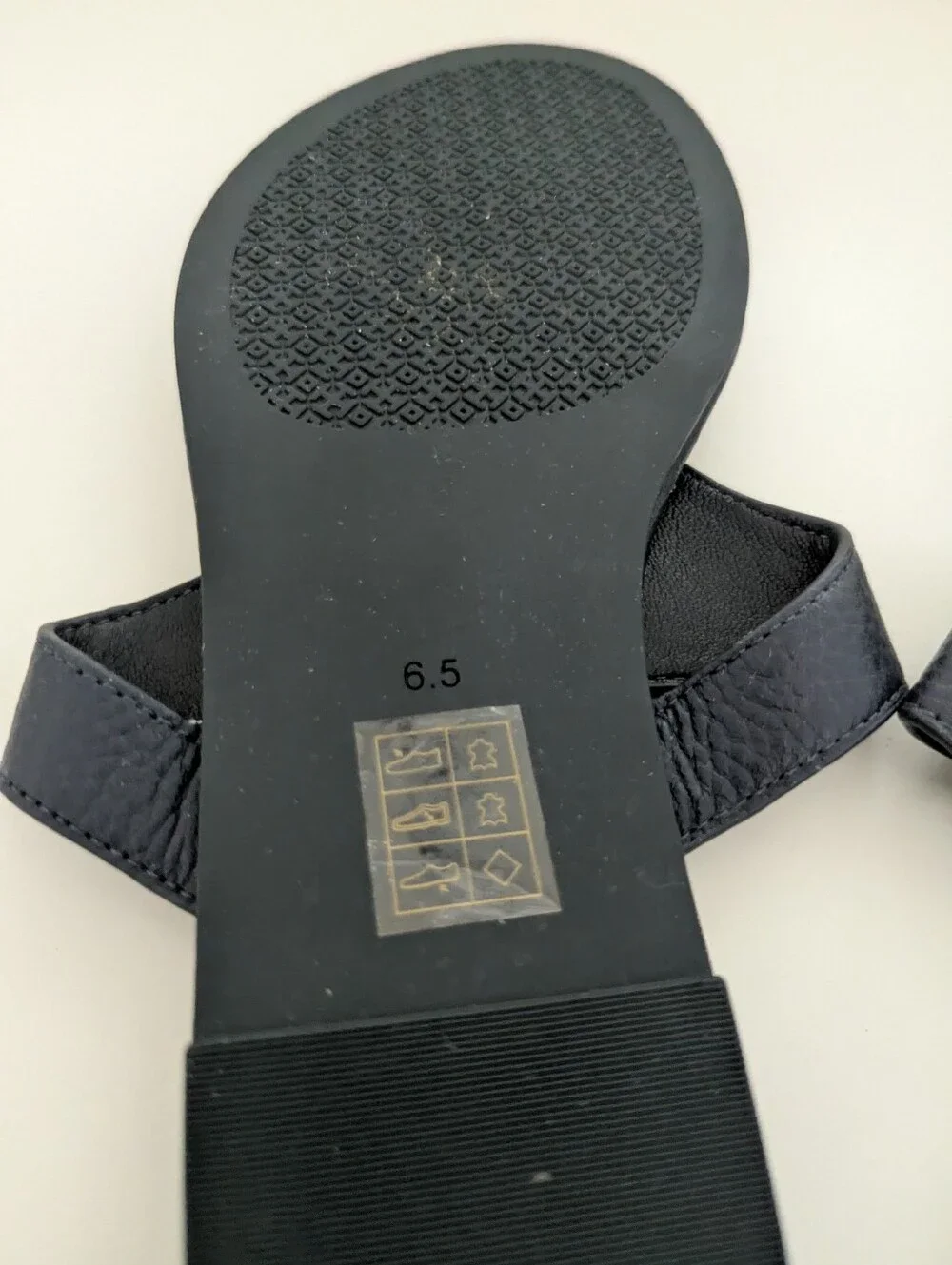 EUC! Tory Burch Jolie Flat Thong Sandal In Navy Blue Size 6.5